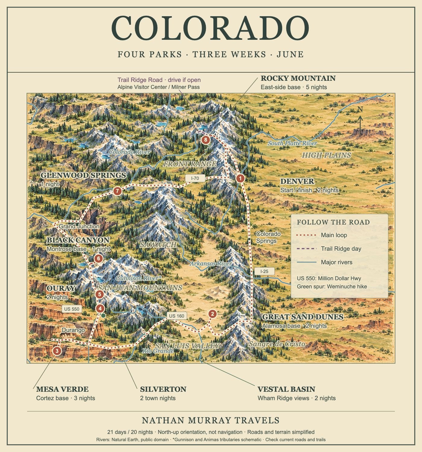 Colorado — the painted route, mountains and rivers
