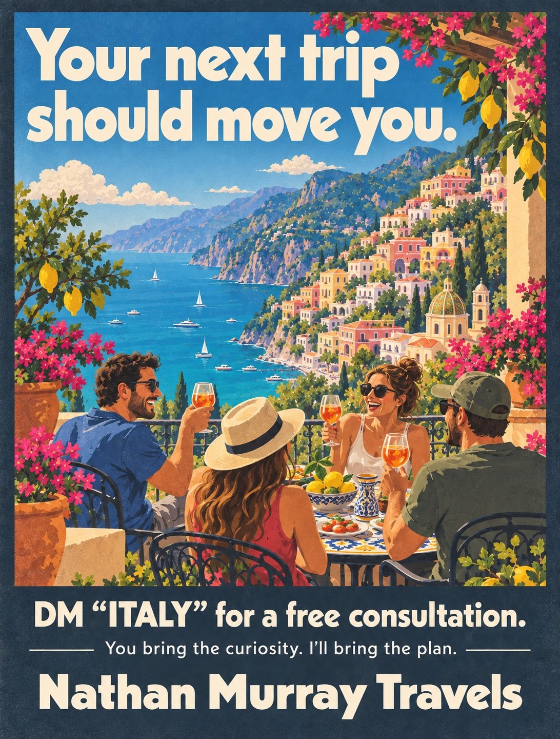 Illustrated invitation to plan an active Italy road trip
