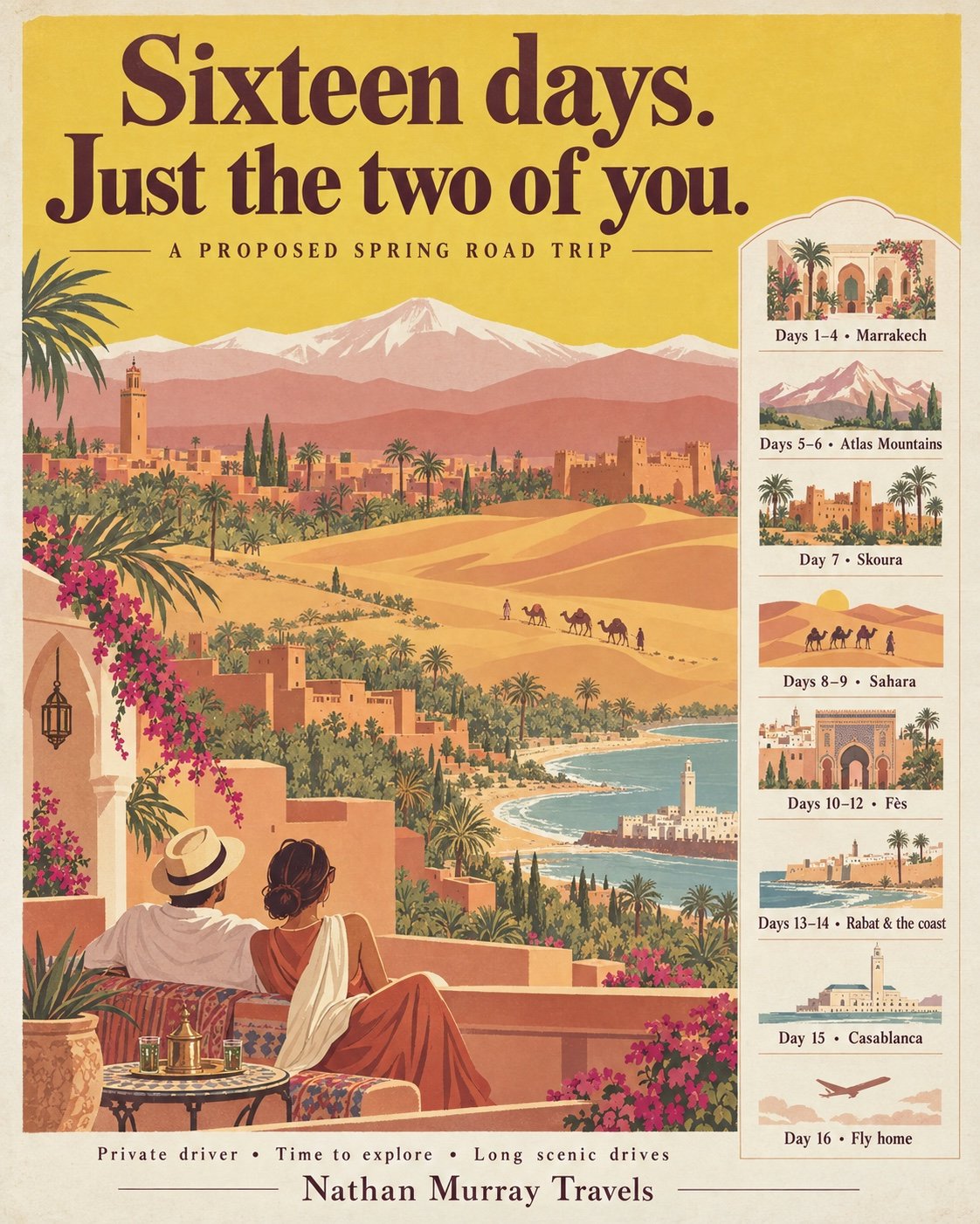 The sixteen-day Morocco route