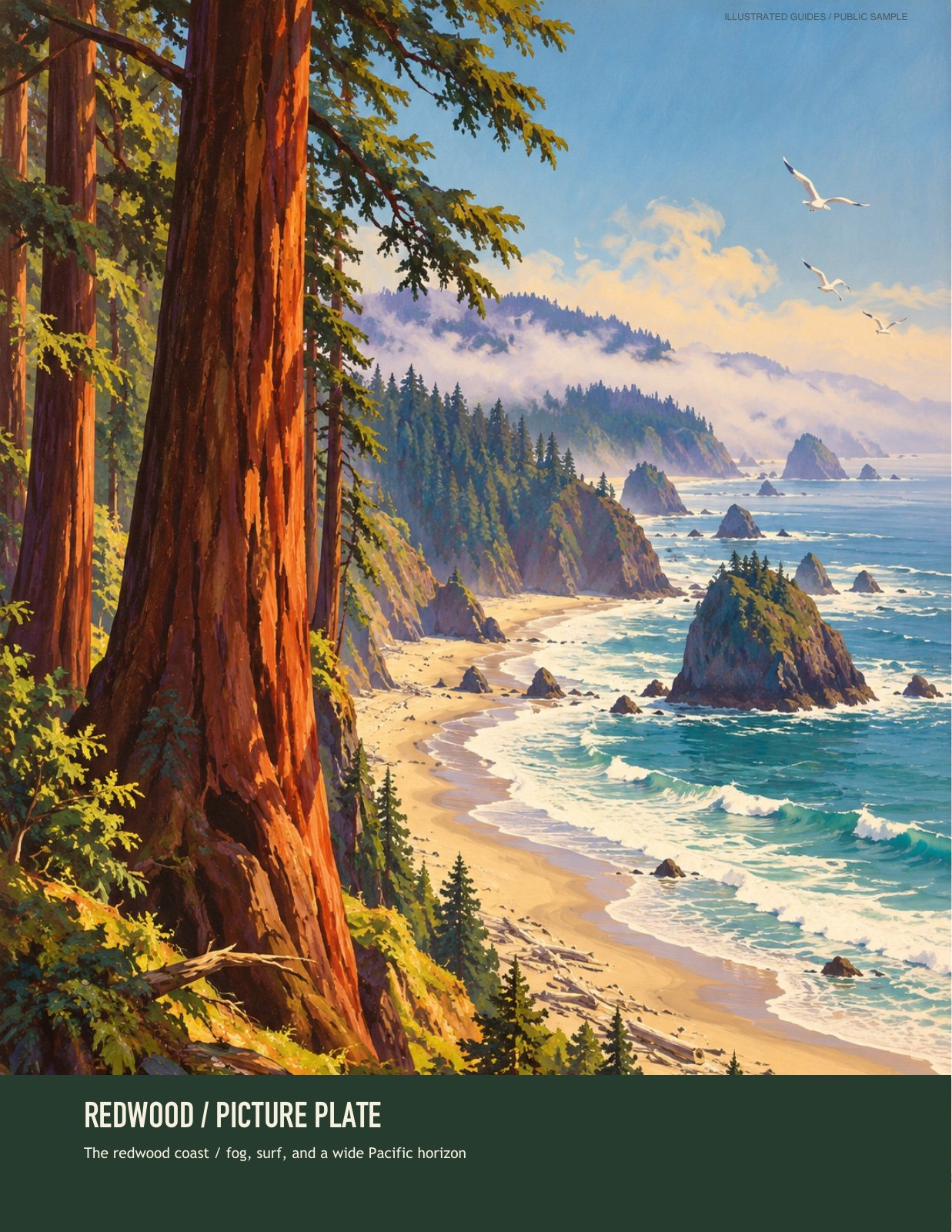 The redwood coast in illustration