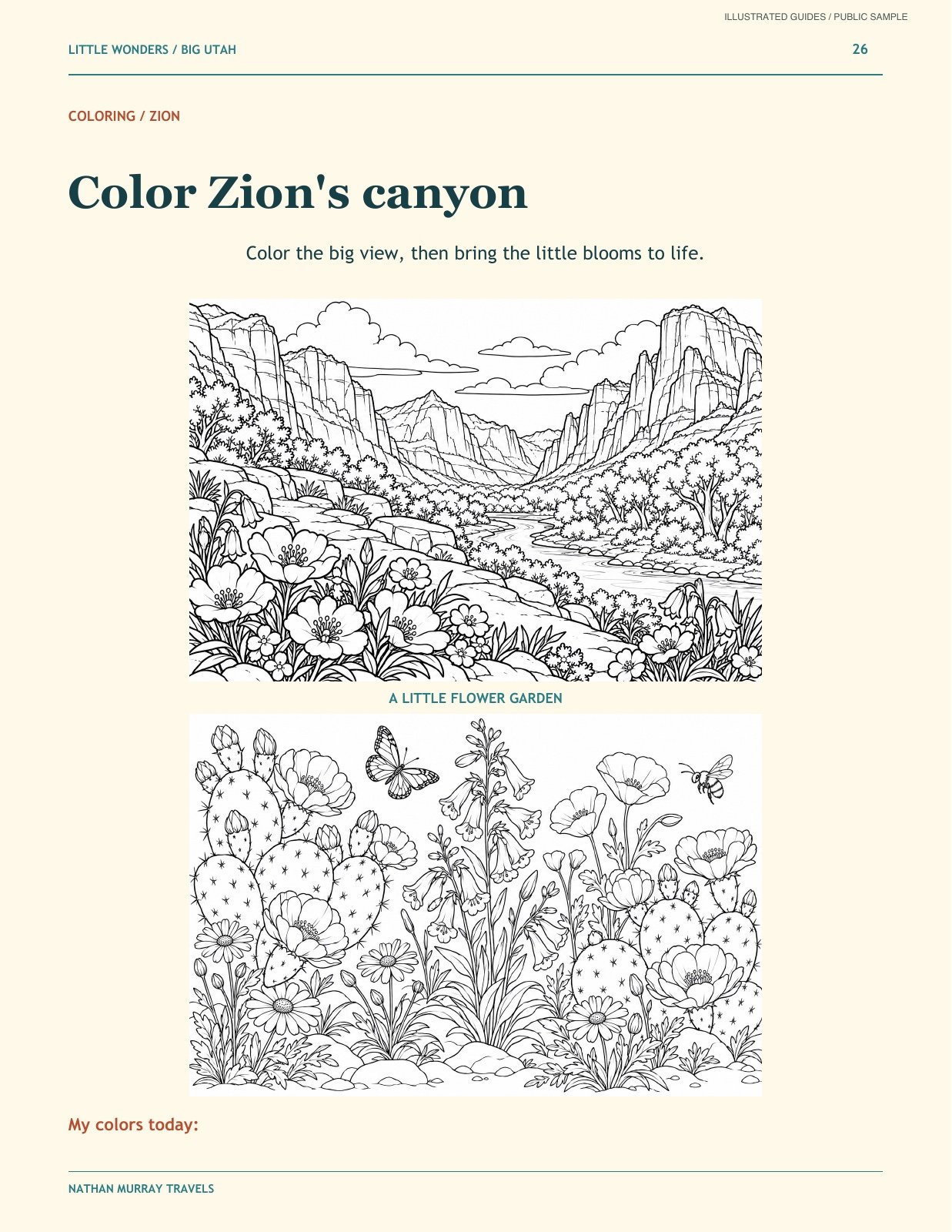 A canyon coloring page